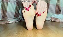 Beautiful Legs With Red Nails In Softcore Fetish Video