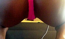 Ebony Babe Smoking And Twerking Ass In Pink Panties Close-Up