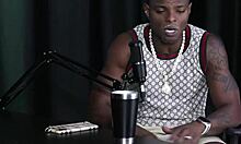 Young Transsexual in Sheer Red Lingerie Enjoys Anal Gang Bang with Will Mastro