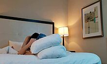 petite goth woman deepthroats cock with emo style and skill