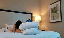 petite goth woman deepthroats cock with emo style and skill