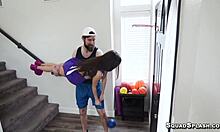 Amber Summer and Chris Epic banging hard with deepthroat and doggystyle in wild latina action. Petite babe takes monster cock!