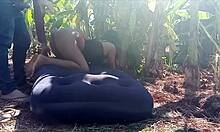 A stunning Indian beauty enjoys rough anal in the backyard