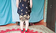 Hot blonde gay in milf dress youtuber crossdresserkitty