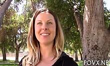 Alluring slut sucks erected cock 😍