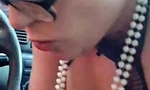 Samantha sucks cock deep and hard in outdoor amateur action.