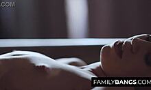 Sweet stepsisters Lyra Law and Charlotte Stokely in bed
