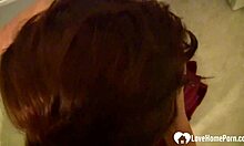 feeling so aroused as my girlfriend with glasses sucks my boner passionately