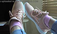 kristys new sneakers fetish close-up