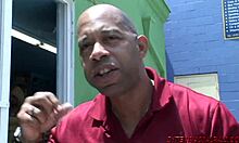 Blonde Enjoys Double Attention From Black Dudes