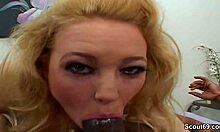 Small Blonde Teen Tackles Monster Black Dick in Casting!