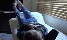 kristys new sneakers fetish close-up