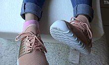 kristys new sneakers fetish close-up