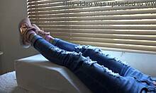 kristys new sneakers fetish close-up