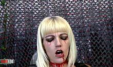 halloween vampire babe rides cock in graveyard