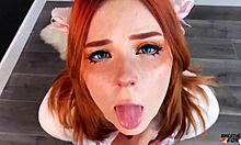 anthropomorphic doggy gives deep blowjob and intense cowgirl fuck