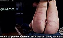 Thin Whip Leaves Brutal Marks on Teen Blonde Skin