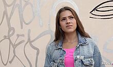 german scout - cute shy teen serina gomez picked up on street. she fucks at model job.