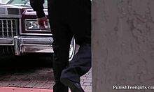 Fat Cock Punishes Freakish Teen In Garage