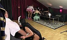 Four masked teens at the masquerade ball dive into a wild orgy