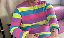 Horny college guy Joshua Lewis jacks off with big cock dirty talk