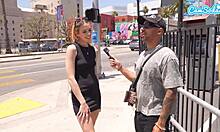 Hawk Tuah Blonde College Teen Street Interview Blow Job And Deep Throat