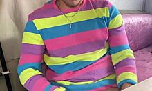 Horny college guy Joshua Lewis jacks off with big cock dirty talk