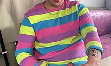 Horny college guy Joshua Lewis jacks off with big cock dirty talk