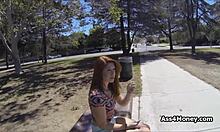 Dicking redhead cutie at the tennis court?