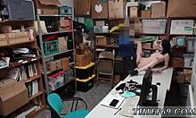 Petite emo teen caught by old cop for blowjob