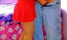 my wife in red dress gets fucked, but she watches and wants dick too, so i fuck both