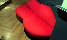 Desperate brunette slut rubs herself wild in a nightclub toilet