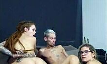 Wow, redhead with dreads rides friend's cock while his wife sucks me hard!