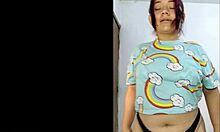 look at that sexy belle dancing with her big tits and ass