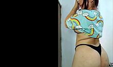 look at that sexy belle dancing with her big tits and ass