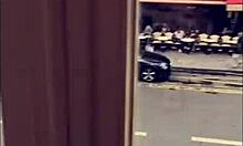 Milf flashes panties in paris with big black cock