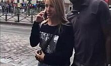 Milf flashes panties in paris with big black cock