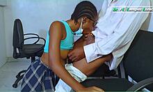 teen student gets creampie from big black cock repairman!