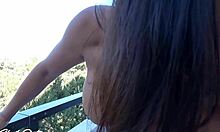 Preview of the hot sextape with my neightboor in the valcony - sheila ortega