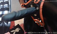 french mistress anna falcone humiliates loser with strap-on