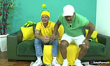 hey, watching neymar, we fucked my stepdaughter and wife together