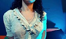 Big Natural Tits Girl Teases Nipples in Bedroom