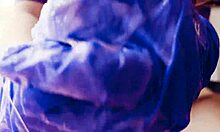 ASMR Handjob in Gloves with Massive Cum Load