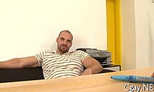 guy gets his ass drilled hard with cock sucking and fucking in gay scene