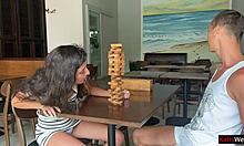 I’m So Torn Seeing My Cute Stepsister Lose Her Ass in Jenga and Take It Anal