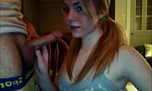 Girlfriend with pigtails sucks and gets a facial