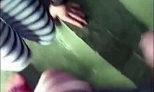 Crossdresser meets small woman in garden 🌿