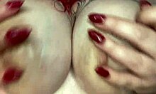 Hey, check out this sexy bbw massaging her big natural tits with oil 😍