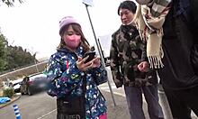 Japanese babe with big ass and tits licks body wildly.