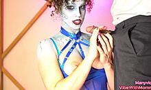 Zombie Harley Quinn gets anal fucked on Halloween, squirting and taking cumshot with dirty talk.